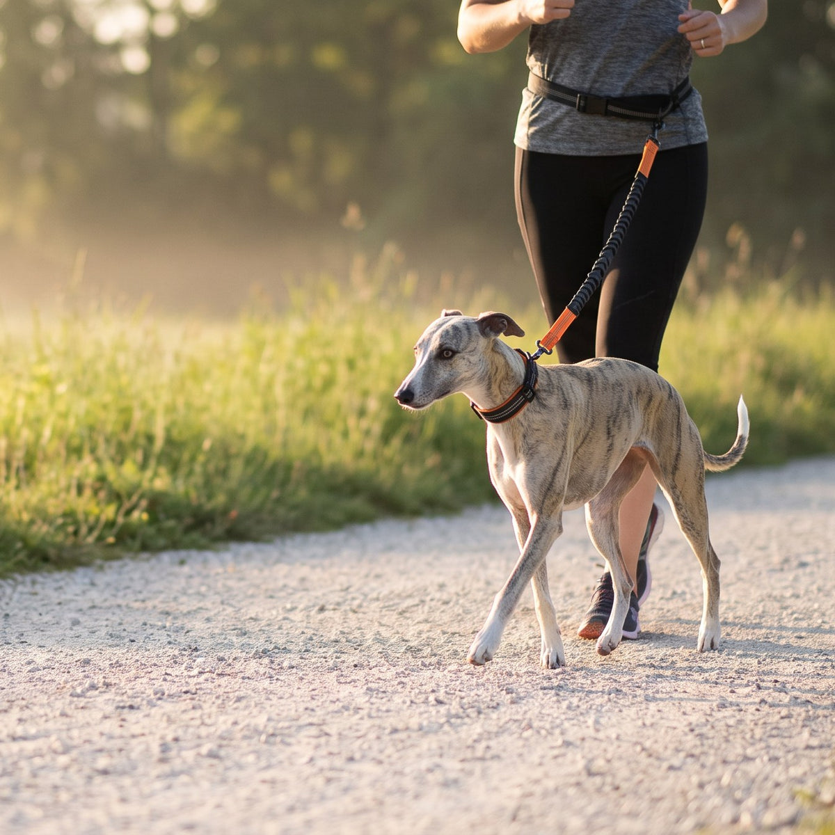 [tpa] Whippet running on the hands-free running dog lead