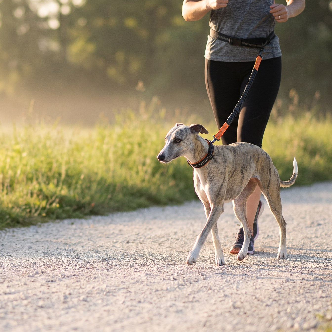 [tpa] Whippet running on the hands-free running dog lead
